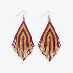 Haley Maroon and Gold Earrings INK + ALLOY