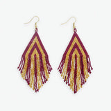 Haley Maroon and Gold Earrings INK + ALLOY