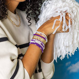 Purple and White Beaded Bracelet INK + ALLOY