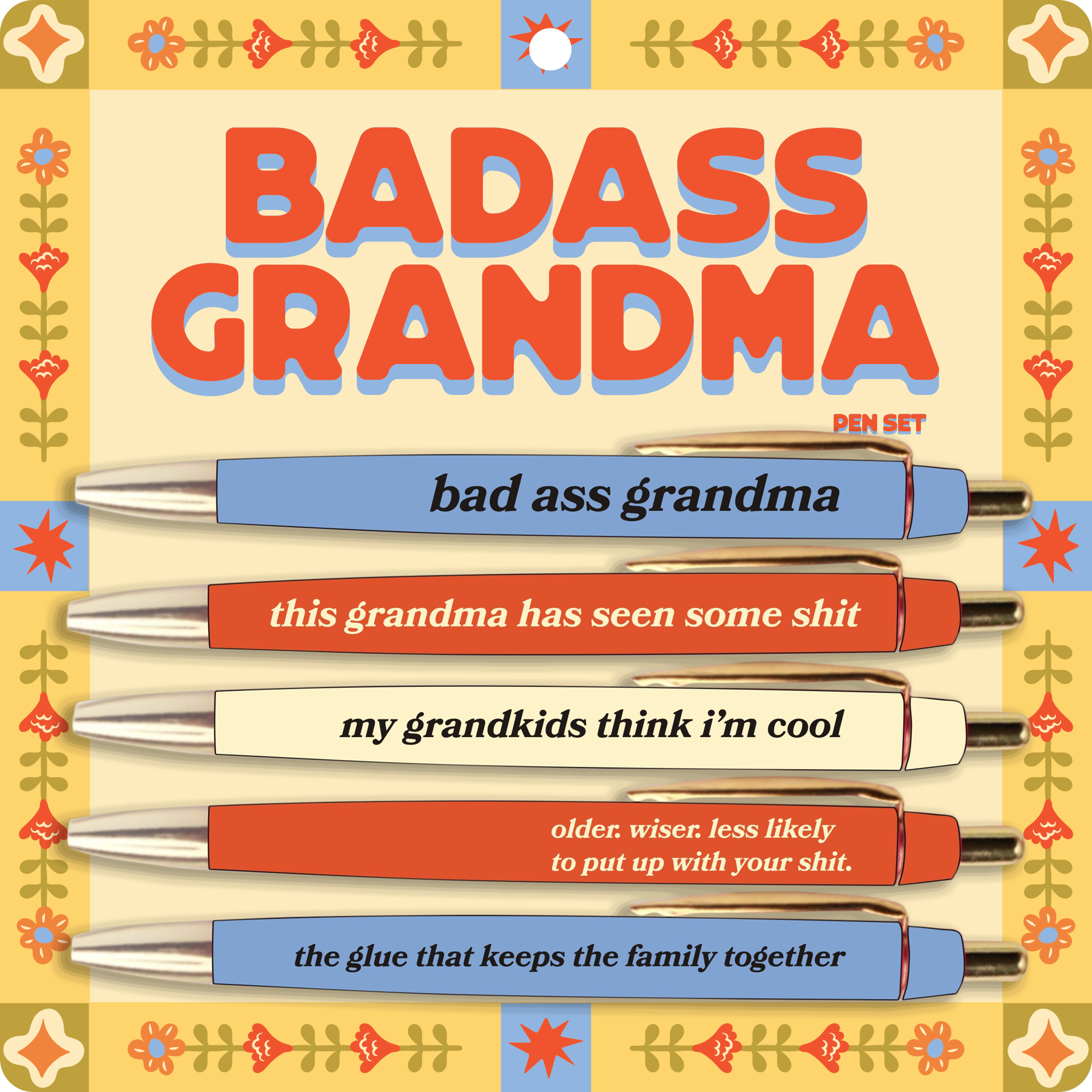 Badass Grandma Pen Set Home-Stationery FUN CLUB