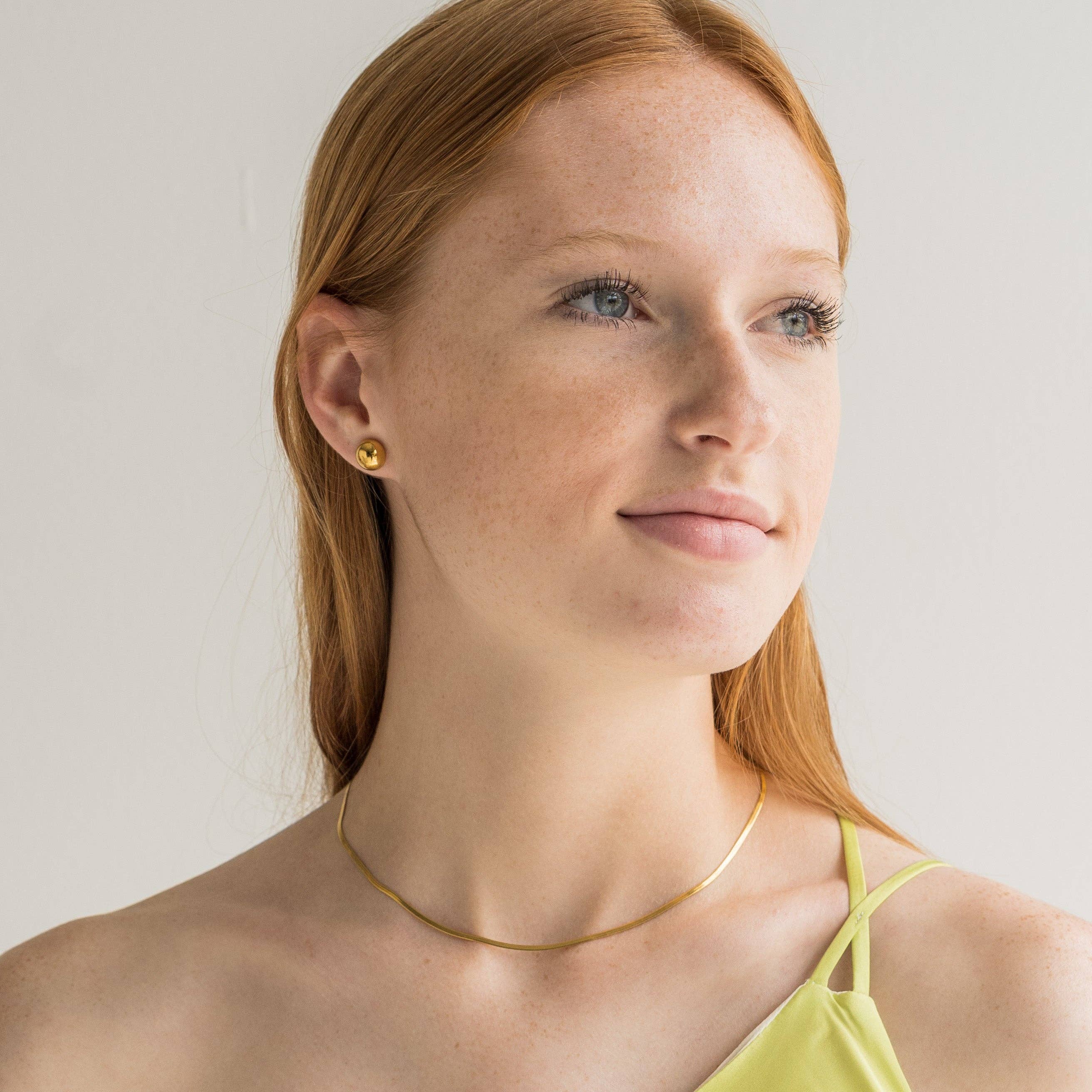 Waterproof Gold Micro Herringbone Necklace: Silver Brenda Grands Waterproof Jewelry