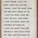 I Love You More Home- Decor Kendrick Home