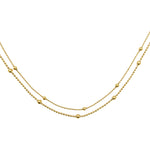 Waterproof Gold Double Beaded Chain Necklace Brenda Grands Jewelry