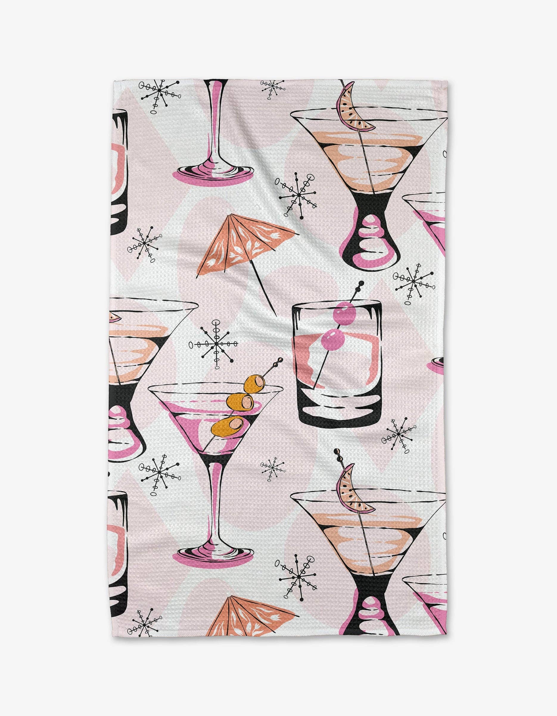 Cocktail Hour Tea Towel Geometry