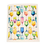 Wine Glass Swedish Dishcloths