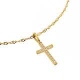 Waterproof Gold Diamond Cross Necklace Brenda Grands Jewelry