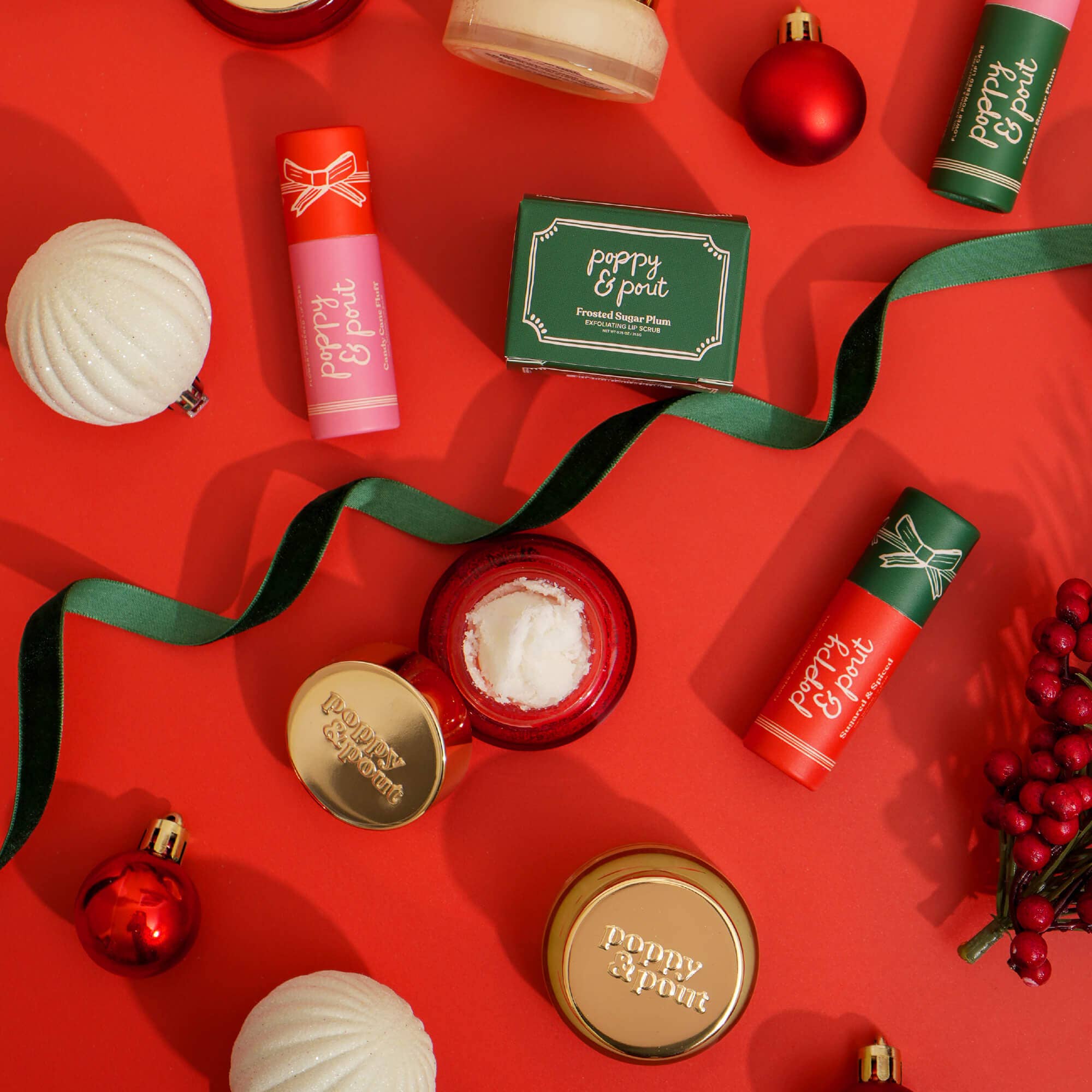 Lip Balm, Candy Cane Fluff, Holiday, Limited Edition Poppy & Pout