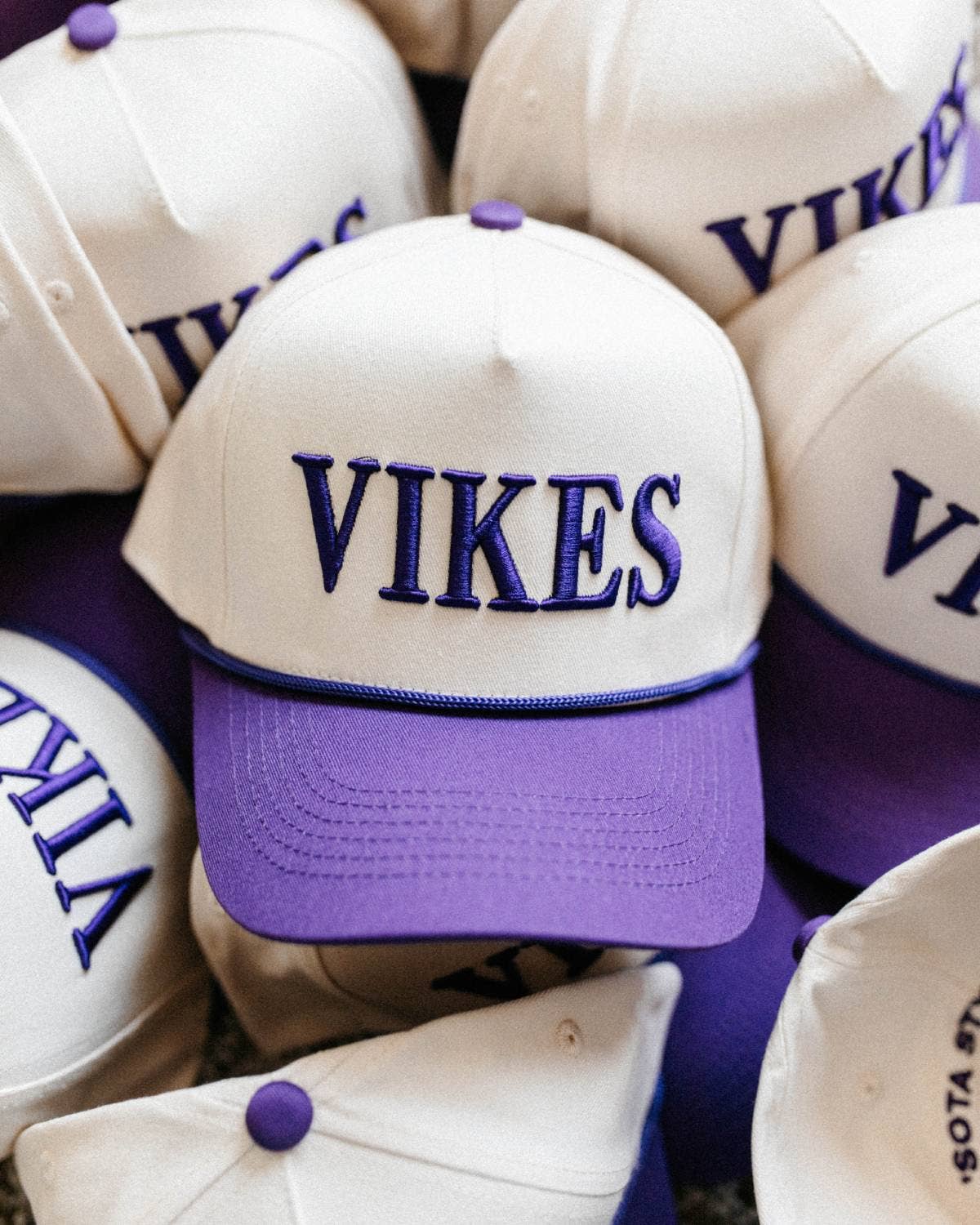 VIKES Minnesota Vikings Trucker Hat - Purple & Cream 'Sota Style Club