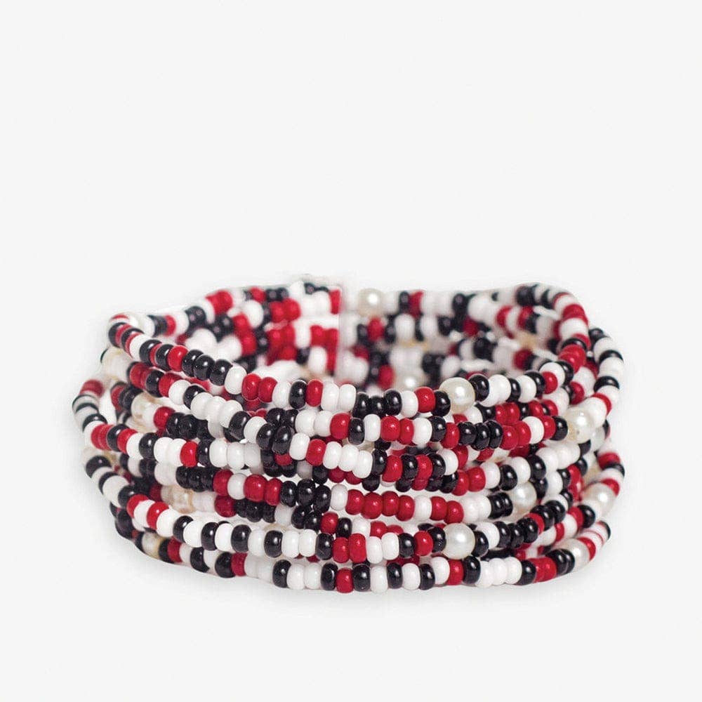 Bright Red and Black confetti bracelet INK + ALLOY