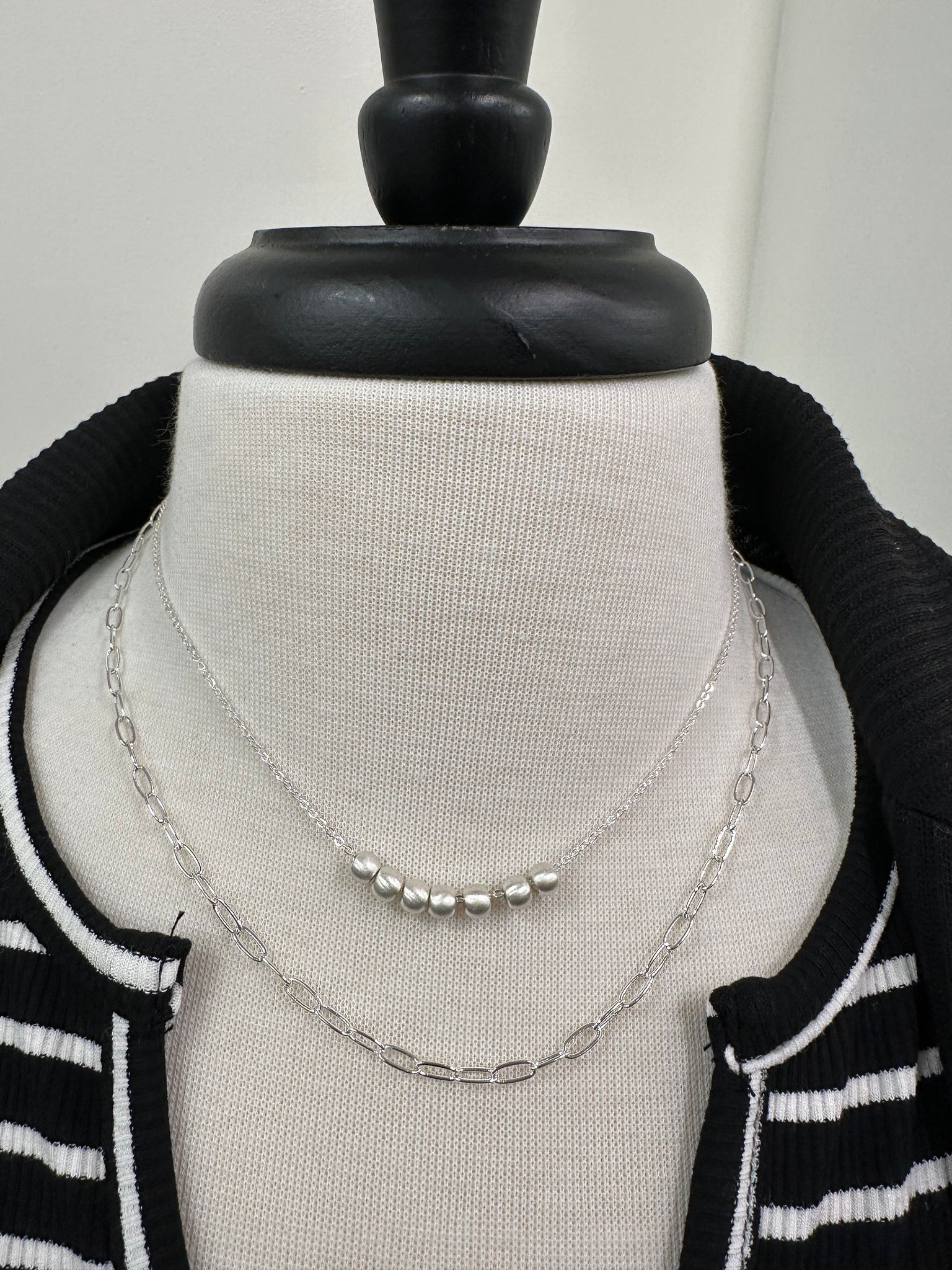 Silver Beaded Necklace