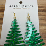 Christmas Green Tree Earrings