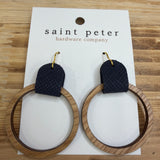 Large Navy Sable Loop Earrings