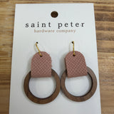 Small Pink Sable Loop Earrings