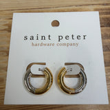 Gold and Silver Huggie Earring