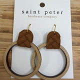 Large Brown Sable Loop Earrings