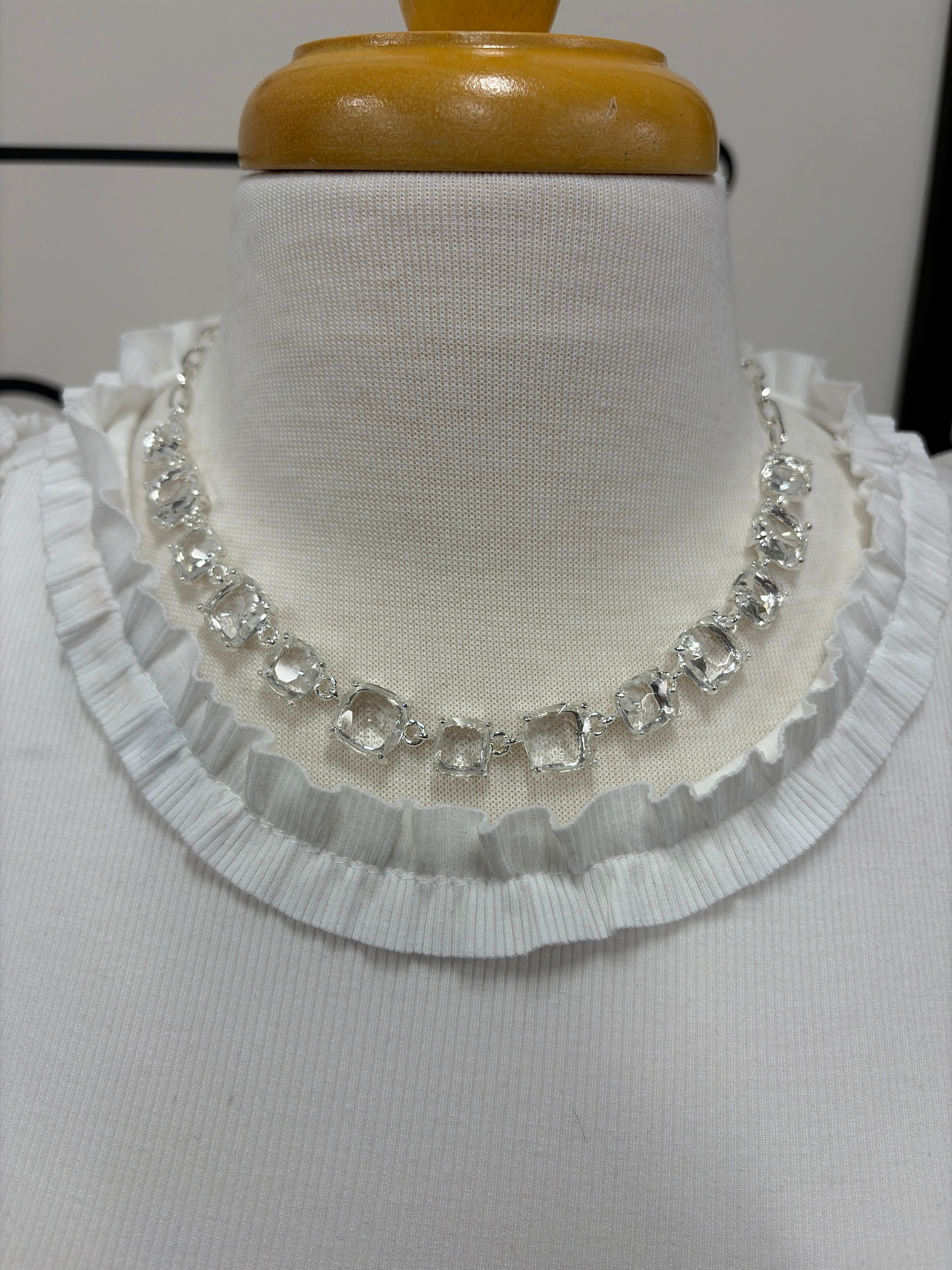 Aster Silver Clear Necklace Jewelry- Necklace MEGHAN BROWN STYLE