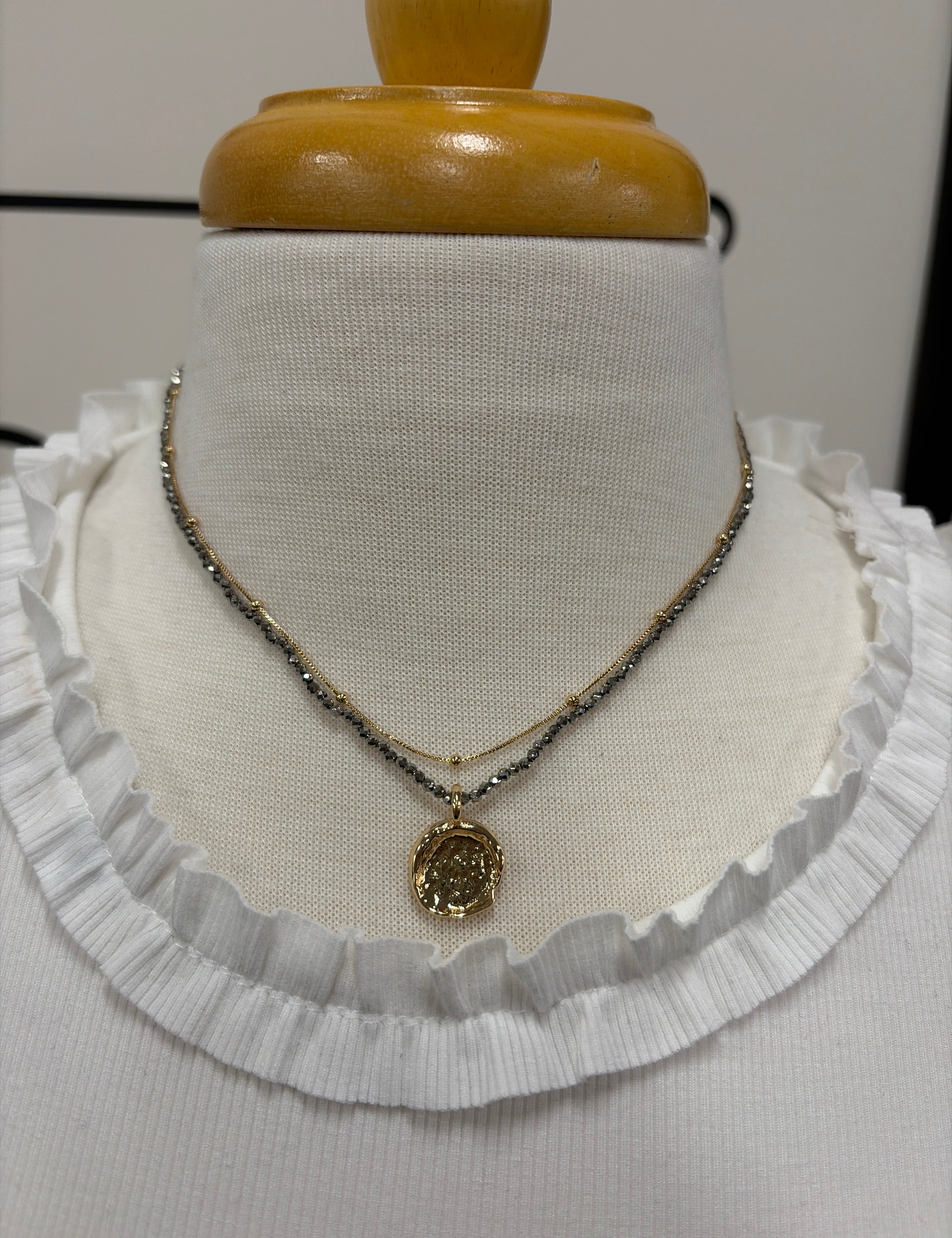 Fang Hematite Necklace Jewelry- Necklace MEGHAN BROWN STYLE