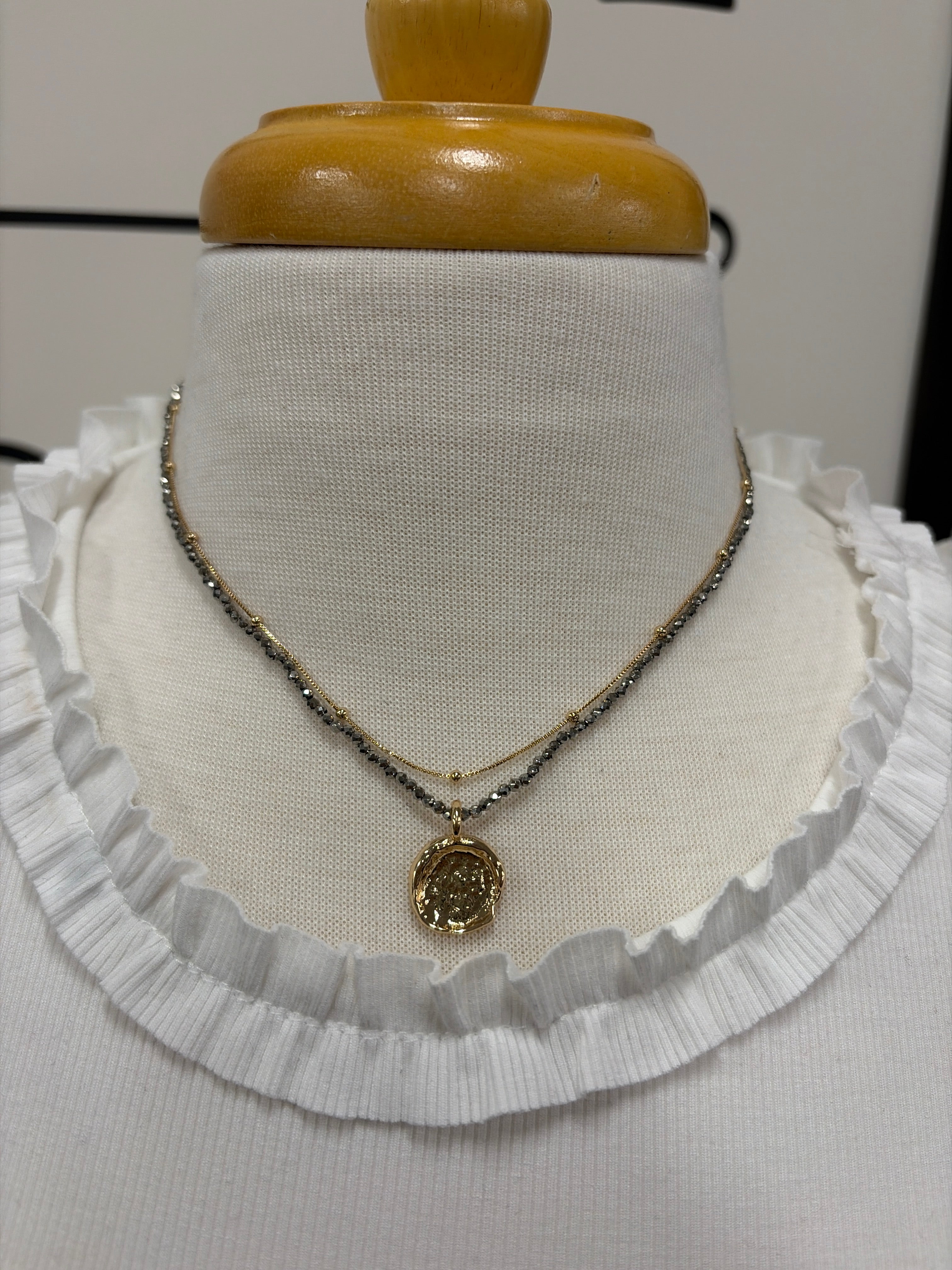 Fang Hematite Necklace Jewelry- Necklace MEGHAN BROWN STYLE