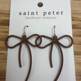 Brown Bow Earrings