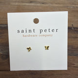 Gold Butterfly Stud Earrings