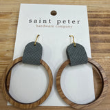 Large Teal Sable Loop Earrings