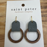 Small Teal Sable Loop Earrings