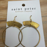 Gold Hammered Circle Earrings
