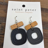 Black and Wood Earrings