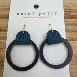 Medium Teal Timber Loop Earrings