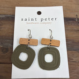 Olive and Wood Earrings