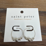 Small Silver Bead Hoop Earrings