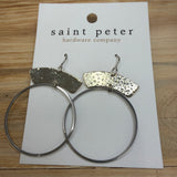 Silver Hammered Circle Earrings