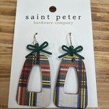 Green Gingham Gift Earrings