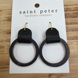 Medium Black Timber Loop Earrings