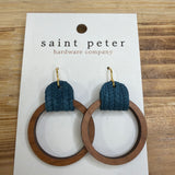 Medium Teal Sable Loop Earrings
