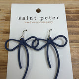 Navy Bow Earrings