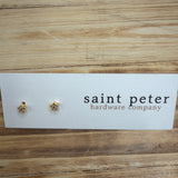 Small Gold Diamond Star Earrings