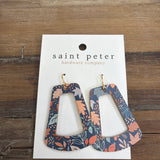 Navy Flora Swing Earrings