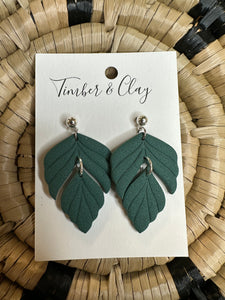 Green Leaf Dangle earrings