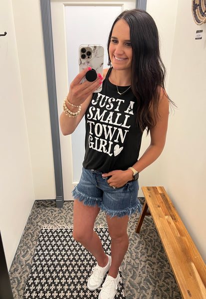 Black Just a Small Town Girl Tank Top