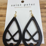Black Wood Hockey Earrings