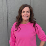 Fuschia Reverse Seam Top Top- Sweatshirt JODIFL