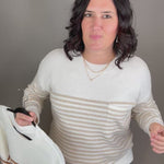 Golden Rod Striped Pocket Sweater Top - Sweater STACCATO