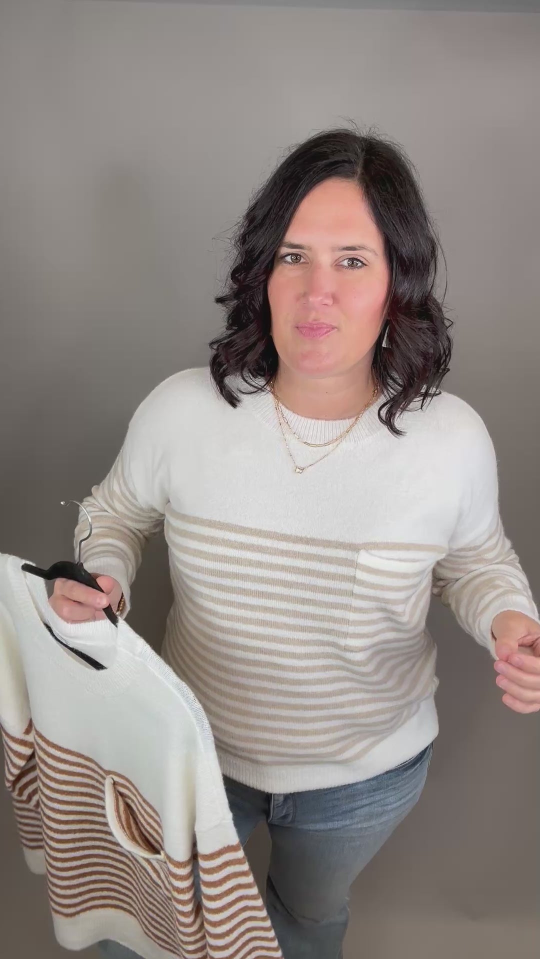 Golden Rod Striped Pocket Sweater Top - Sweater STACCATO