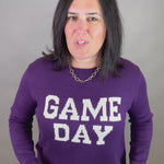 Purple Game Day Sweater Top - Sweater PANACHE