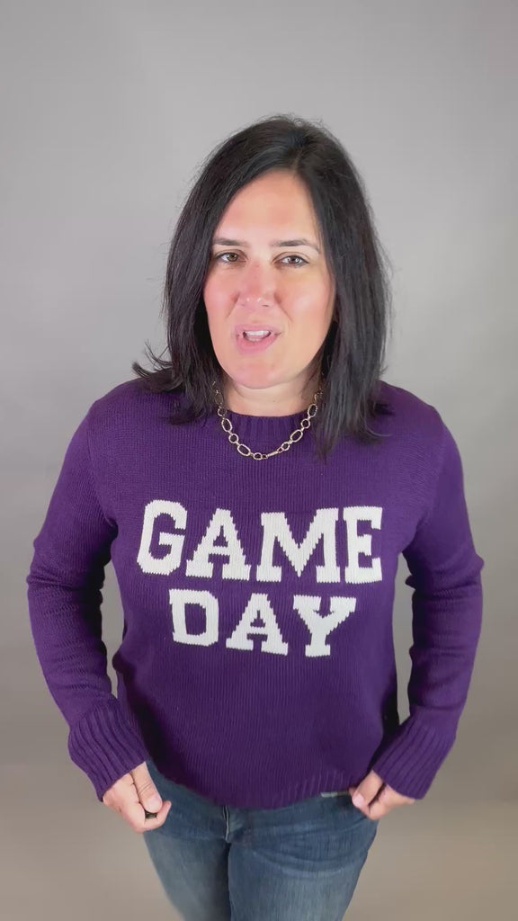 Purple Game Day Sweater Top - Sweater PANACHE