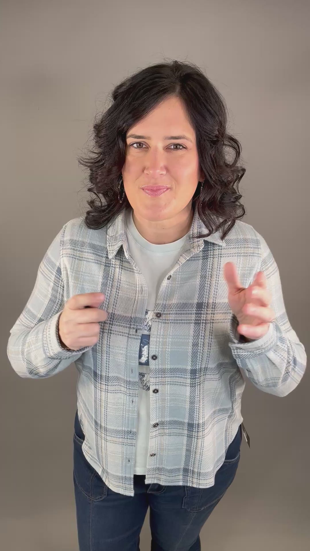 Blue/Tan Beatrice Flannel Tops - Button Ups FLAG AND ANTHEM