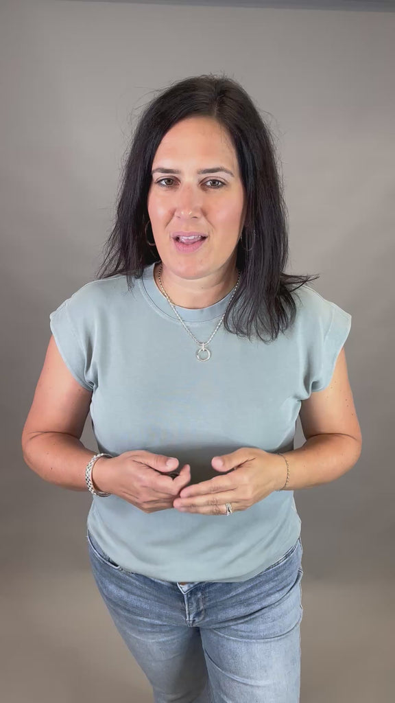 Dusty Blue Bella Tee Top - Tee THREAD & SUPPLY