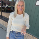 Ecru Fayston Waffle Crew Tops- Long Sleeve FLAG AND ANTHEM