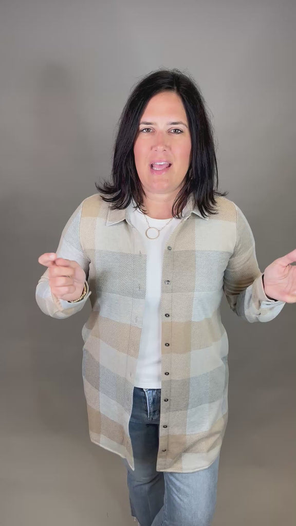 Grey/Tan Lynden Flannel Dress Dresses FLAG AND ANTHEM